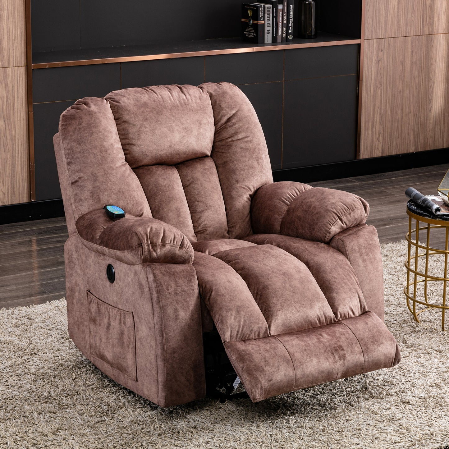 Power Massage Lift Recliner Chair with Heat & Vibration for Elderly, Heavy Duty and Safety Motion Reclining Mechanism - Antiskid Fabric Sofa Contempoary Overstuffed Design
