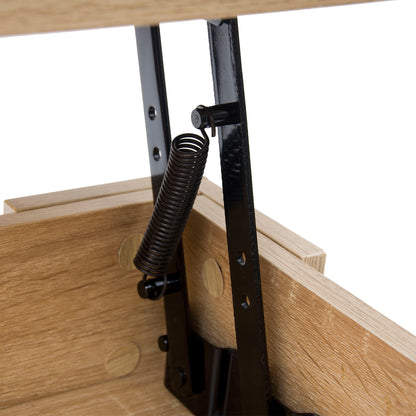 Lift up Top Coffee Table with storage and shelf living room(Oak)