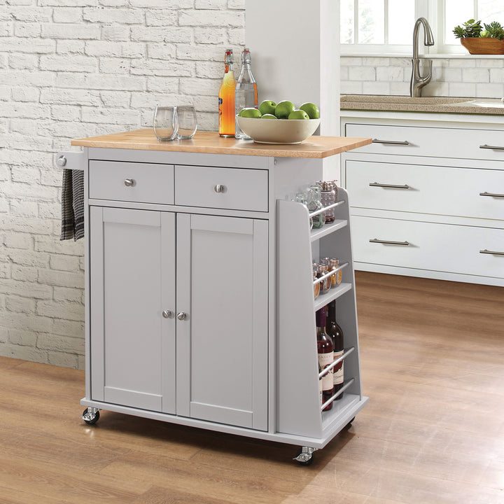 Tullarick Kitchen Cart, Natural & Gray 98310