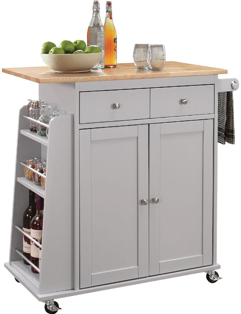 Tullarick Kitchen Cart, Natural & Gray 98310