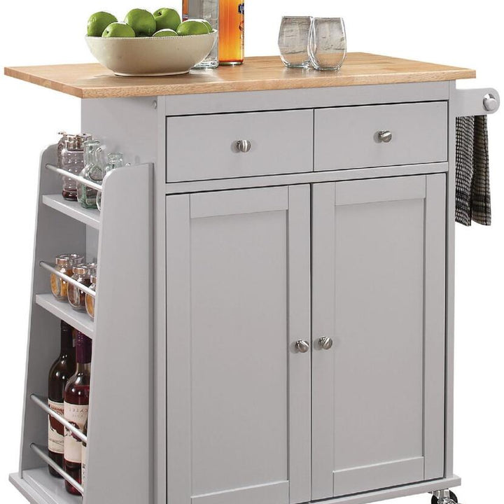 Tullarick Kitchen Cart, Natural & Gray 98310