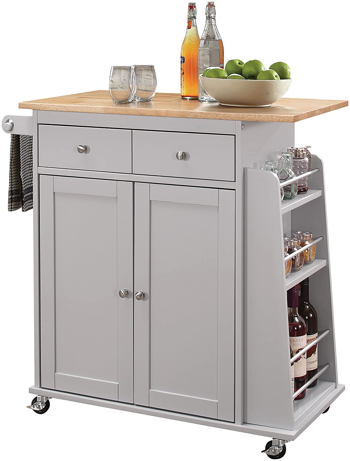 Tullarick Kitchen Cart, Natural & Gray 98310