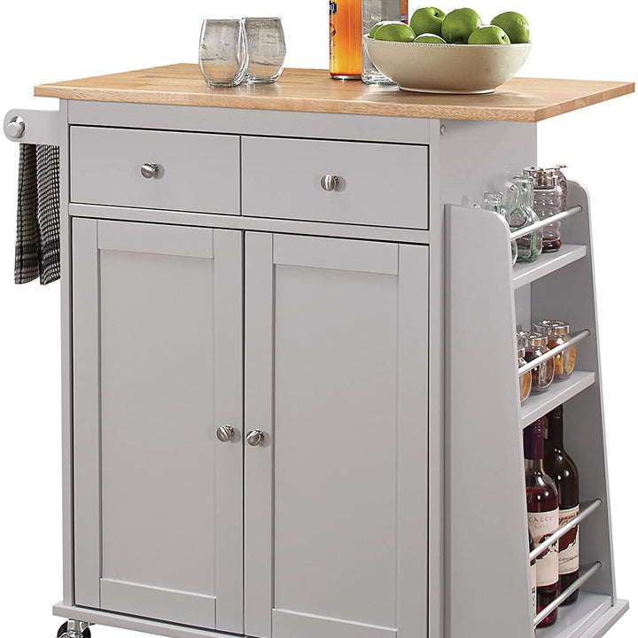 Tullarick Kitchen Cart, Natural & Gray 98310