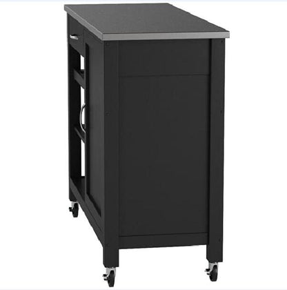 Ottawa Kitchen Cart, Stainless Steel & Black 98317