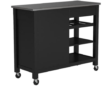 Ottawa Kitchen Cart, Stainless Steel & Black 98317