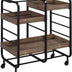 Vorrik Serving Cart, Black & Walnut 98410