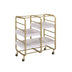 Vorrik Serving Cart, Gold & White-Washed 98412