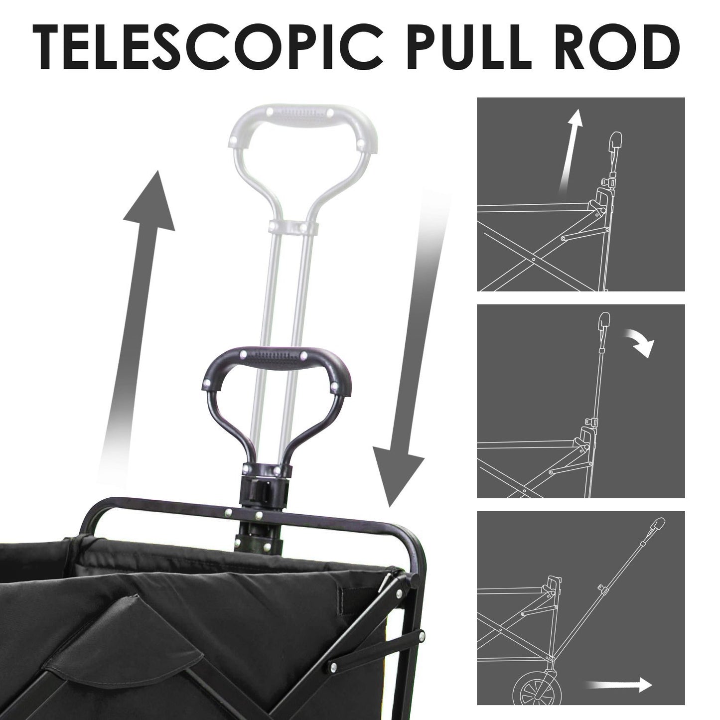 Garden Cart Foldable Pull Wagon Hand Cart Garden Transport Cart Collapsible Portable Folding Cart