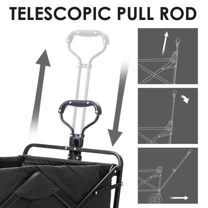 Garden Cart Foldable Pull Wagon Hand Cart Garden Transport Cart Collapsible Portable Folding Cart