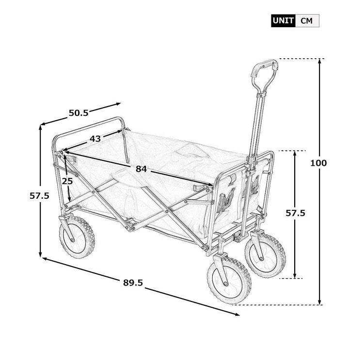 Garden Cart Foldable Pull Wagon Hand Cart Garden Transport Cart Collapsible Portable Folding Cart (Blue)
